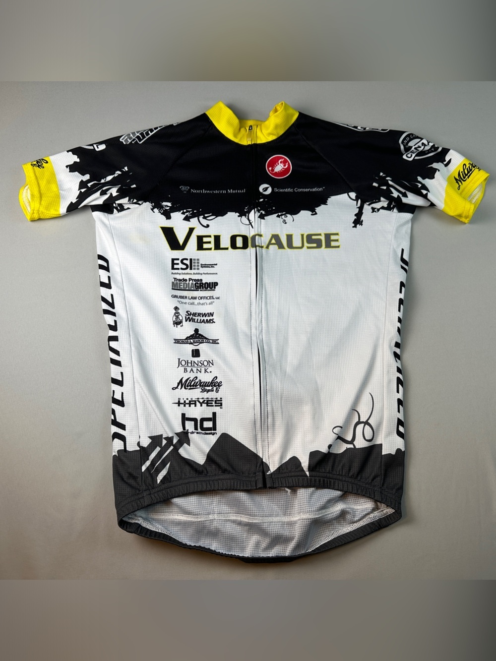 Castelli Women’s Cycling Biking Jersey Medium Specialized Yellow Black